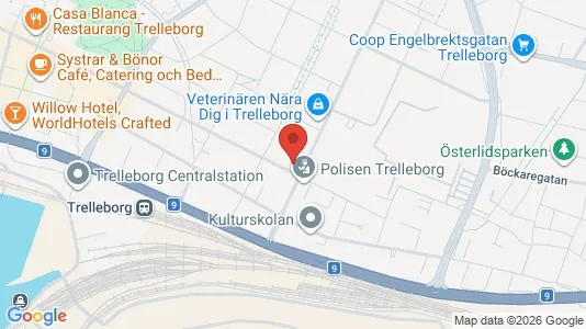 Lägenheter att hyra i Trelleborg - kort over placeringen