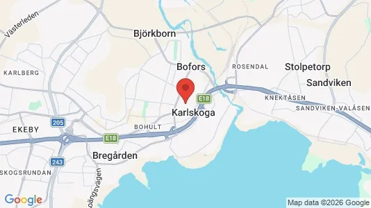 Hus att hyra i Karlskoga - kort over placeringen
