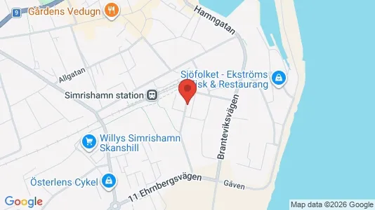 Lägenheter att hyra i Simrishamn - kort over placeringen