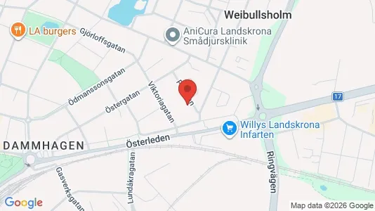 Lägenheter att hyra i Landskrona - kort over placeringen