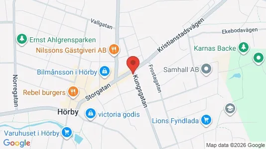 Lägenheter att hyra i Hörby - kort over placeringen