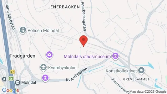 Lägenheter att hyra i Mölndal - kort over placeringen