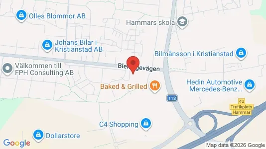 Lägenheter att hyra i Kristianstad - kort over placeringen