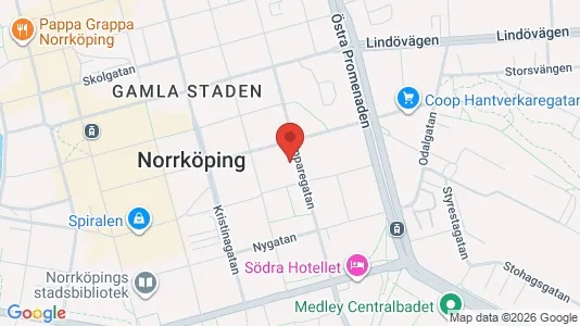 Lägenheter att hyra i Norrköping - kort over placeringen