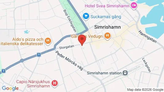Lägenheter att hyra i Simrishamn - kort over placeringen