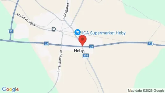 Hus att hyra i Heby - kort over placeringen