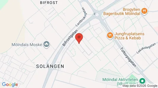 Lägenheter att hyra i Mölndal - kort over placeringen