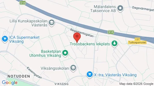 Lägenheter att hyra i Västerås - kort over placeringen