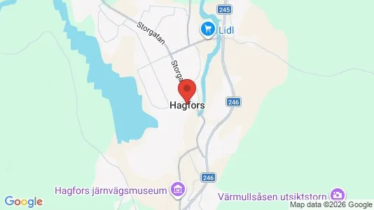 Lägenheter att hyra i Hagfors - kort over placeringen