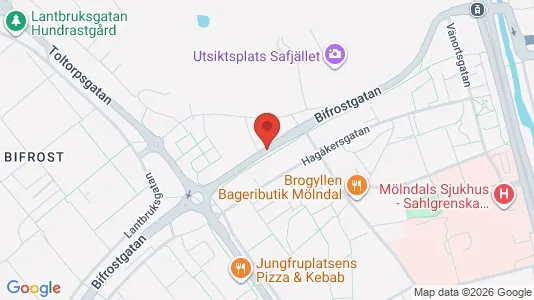 Lägenheter att hyra i Mölndal - kort over placeringen