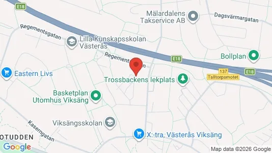 Lägenheter att hyra i Västerås - kort over placeringen