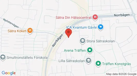 Lägenheter att hyra i Gävle - kort over placeringen