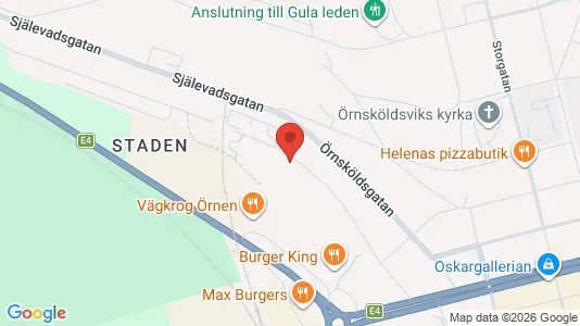 Lägenheter att hyra i Örnsköldsvik - kort over placeringen