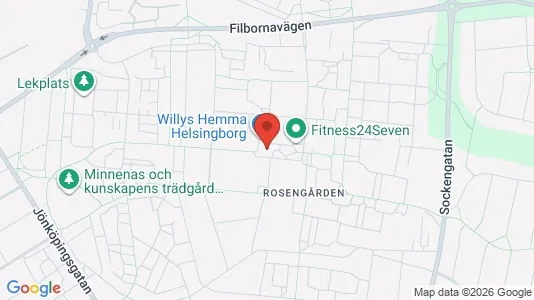 Lägenheter att hyra i Helsingborg - kort over placeringen