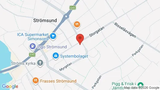 Lägenheter att hyra i Strömsund - kort over placeringen