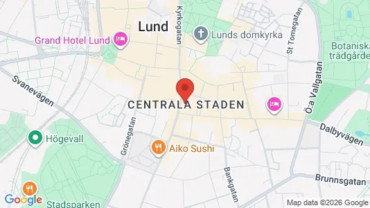 Lägenheter att hyra i Lund - kort over placeringen