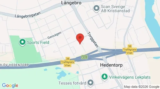 Lägenheter att hyra i Kristianstad - kort over placeringen