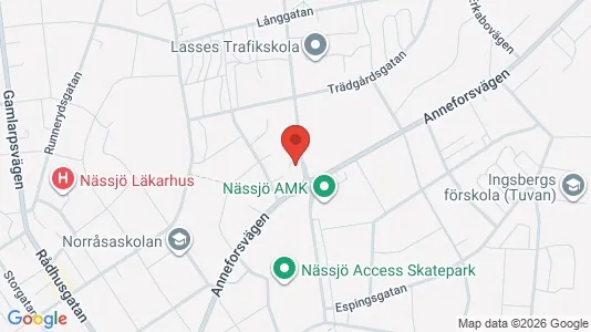 Lägenheter att hyra i Nässjö - kort over placeringen