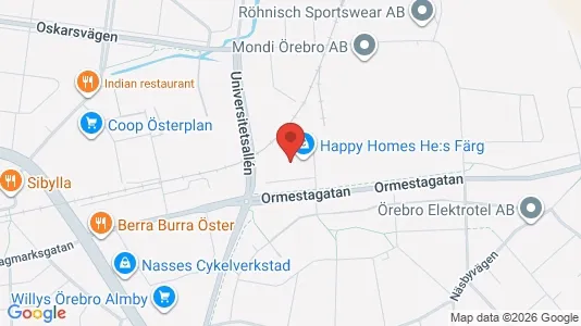 Lägenheter att hyra i Örebro - kort over placeringen