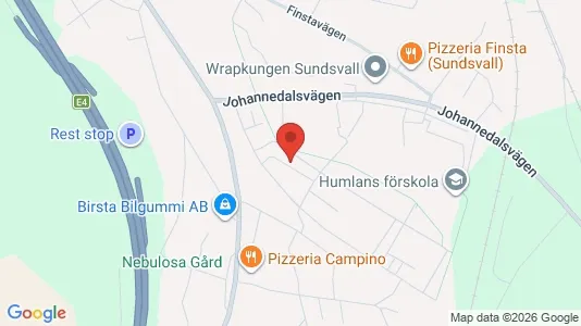 Lägenheter att hyra i Sundsvall - kort over placeringen
