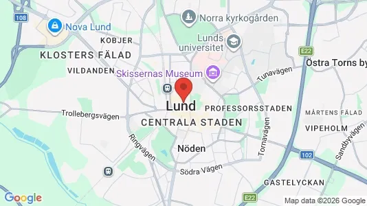 Lägenheter att hyra i Lund - kort over placeringen
