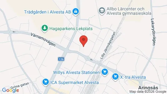 Lägenheter att hyra i Alvesta - kort over placeringen