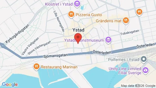 Lägenheter att hyra i Ystad - kort over placeringen