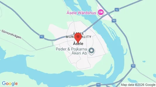 Hus att hyra i Åsele - kort over placeringen