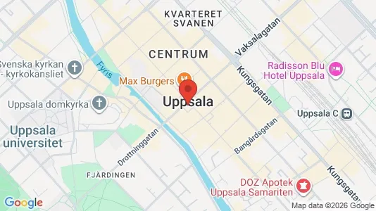 Lägenheter att hyra i Uppsala - kort over placeringen