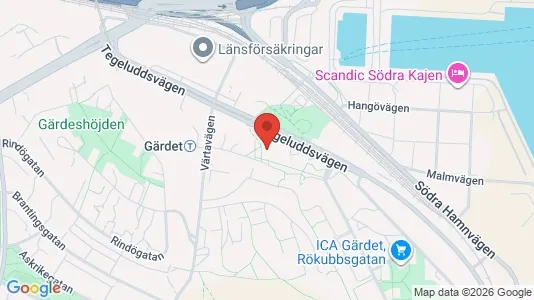 Lägenheter att hyra i Gärdet/Djurgården - kort over placeringen