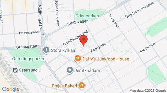 Lägenheter att hyra i Östersund - kort over placeringen