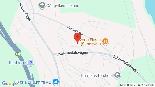 Lägenheter att hyra i Sundsvall - kort over placeringen