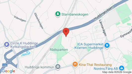 Lägenheter att hyra i Huddinge - kort over placeringen