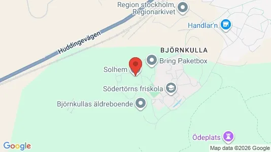 Lägenheter att hyra i Huddinge - kort over placeringen