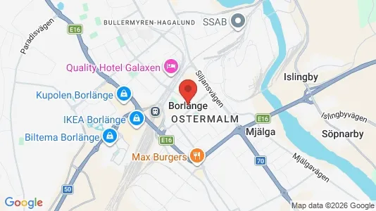 Radhus att hyra i Borlänge - kort over placeringen