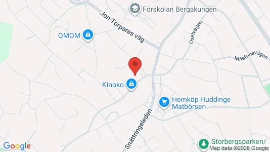 Hus att hyra i Huddinge - kort over placeringen