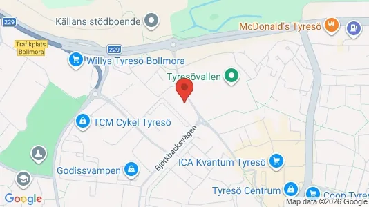 Lägenheter att hyra i Tyresö - kort over placeringen