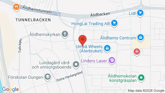 Lägenheter att hyra i Umeå - kort over placeringen