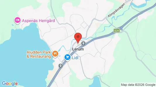 Hus att hyra i Lerum - kort over placeringen