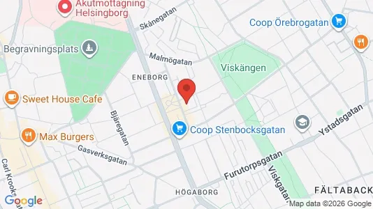 Lägenheter att hyra i Helsingborg - kort over placeringen