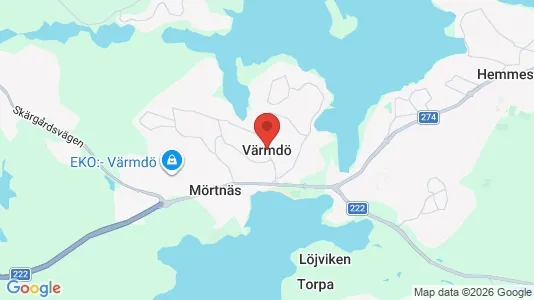 Radhus att hyra i Värmdö - kort over placeringen