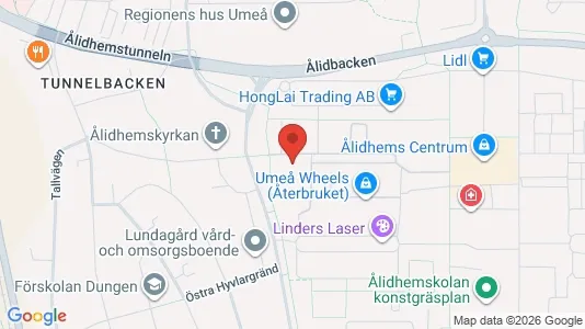 Lägenheter att hyra i Umeå - kort over placeringen