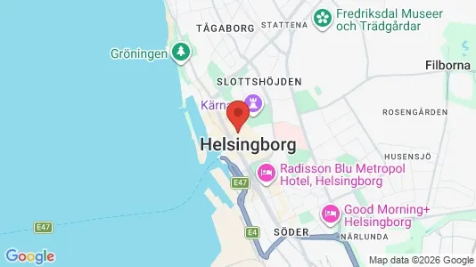 Lägenheter att hyra i Helsingborg - kort over placeringen