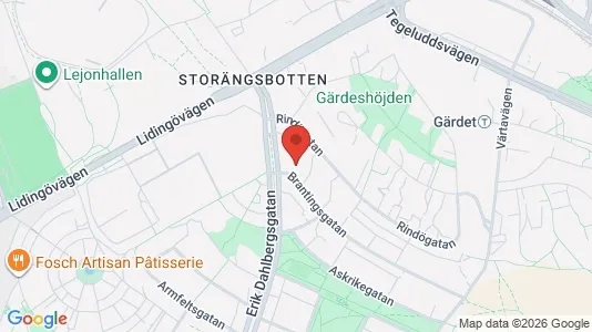 Lägenheter att hyra i Gärdet/Djurgården - kort over placeringen
