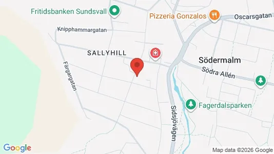 Lägenheter att hyra i Sundsvall - kort over placeringen