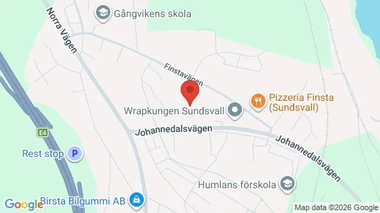 Lägenheter att hyra i Sundsvall - kort over placeringen