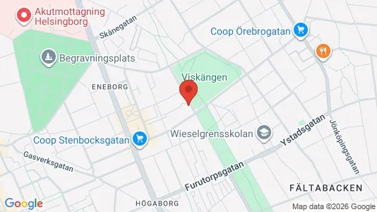Lägenheter att hyra i Helsingborg - kort over placeringen