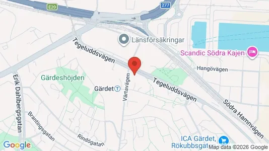 Lägenheter att hyra i Gärdet/Djurgården - kort over placeringen