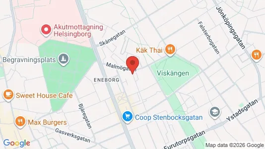 Lägenheter att hyra i Helsingborg - kort over placeringen