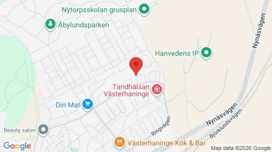 Rum att hyra i Haninge - kort over placeringen